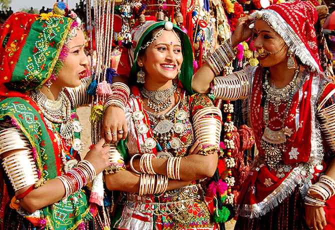 Bhil Ladies in their Traditional Costumes