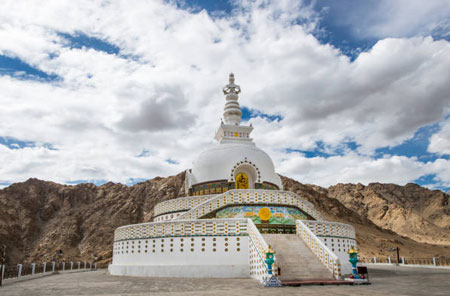 Shanti Stupa sunset view Leh Ladakh