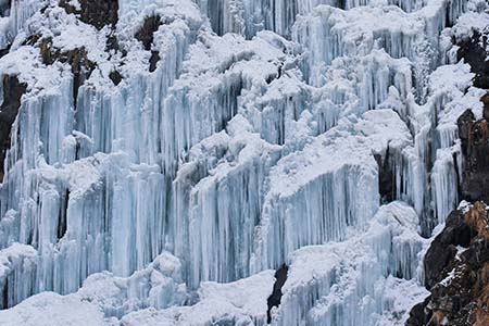 Drung Waterfall Tangmarg Kashmir scenic winter view